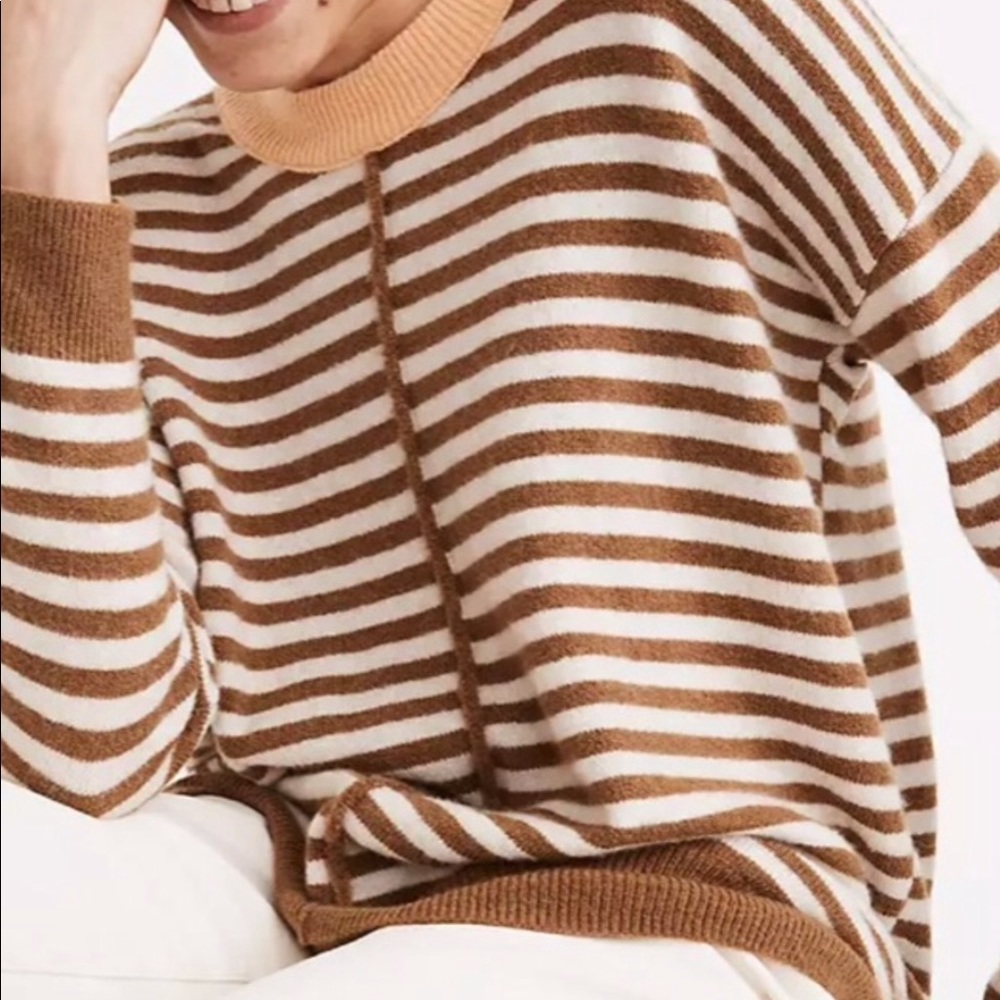 Madewell Women’s Stripe-Play Smithe Pullover Wool Blend Sweater Size Large